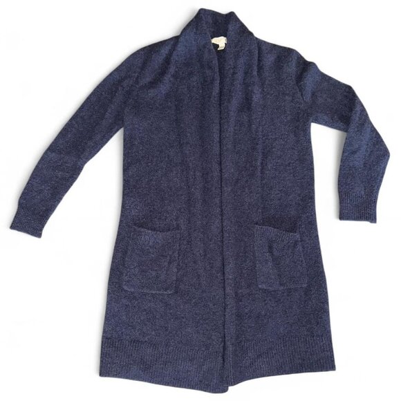 MICHAEL Michael Kors Navy Blue Open Front Long Medium Knit Cardigan Sweater Sz M - Picture 1 of 8